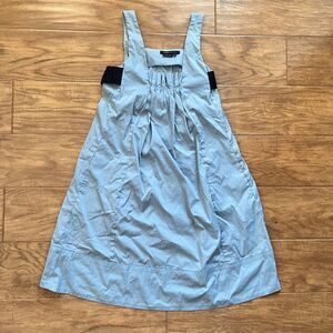 BCBG Maxazria Dress Size XS Trapeze Swing Blue/Black Bow Tie Pockets Sleeveless